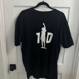 Black Graphic T-Shirt with White Design